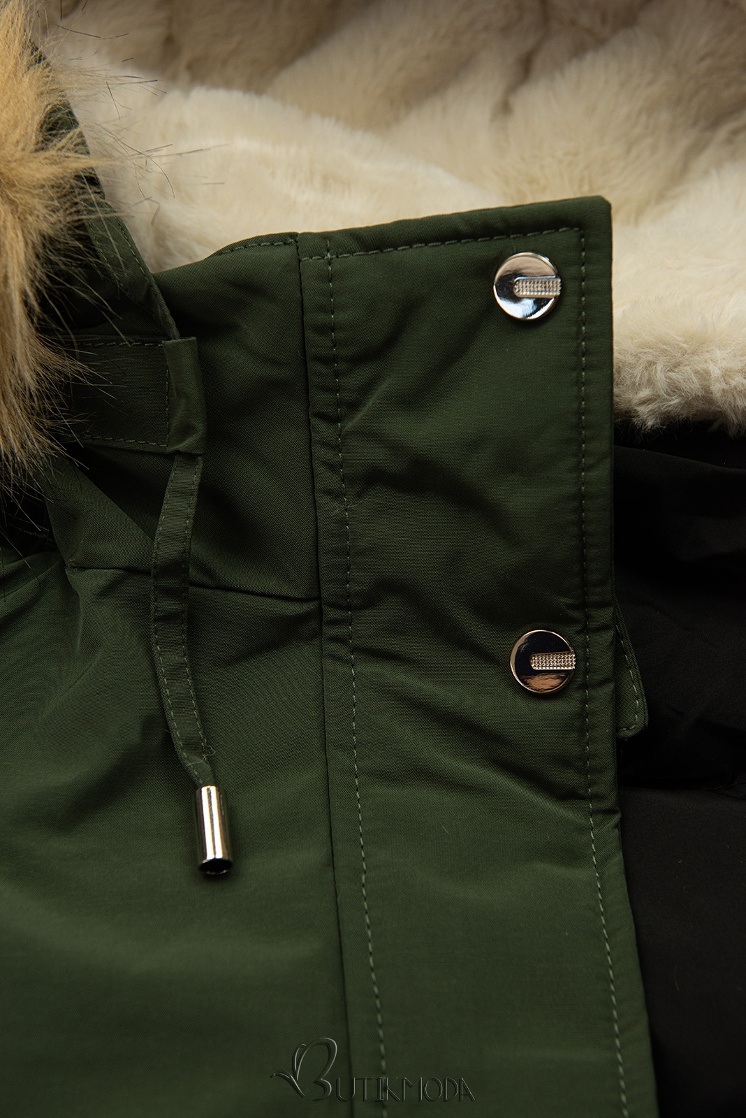 Classic winter parka army green/beige