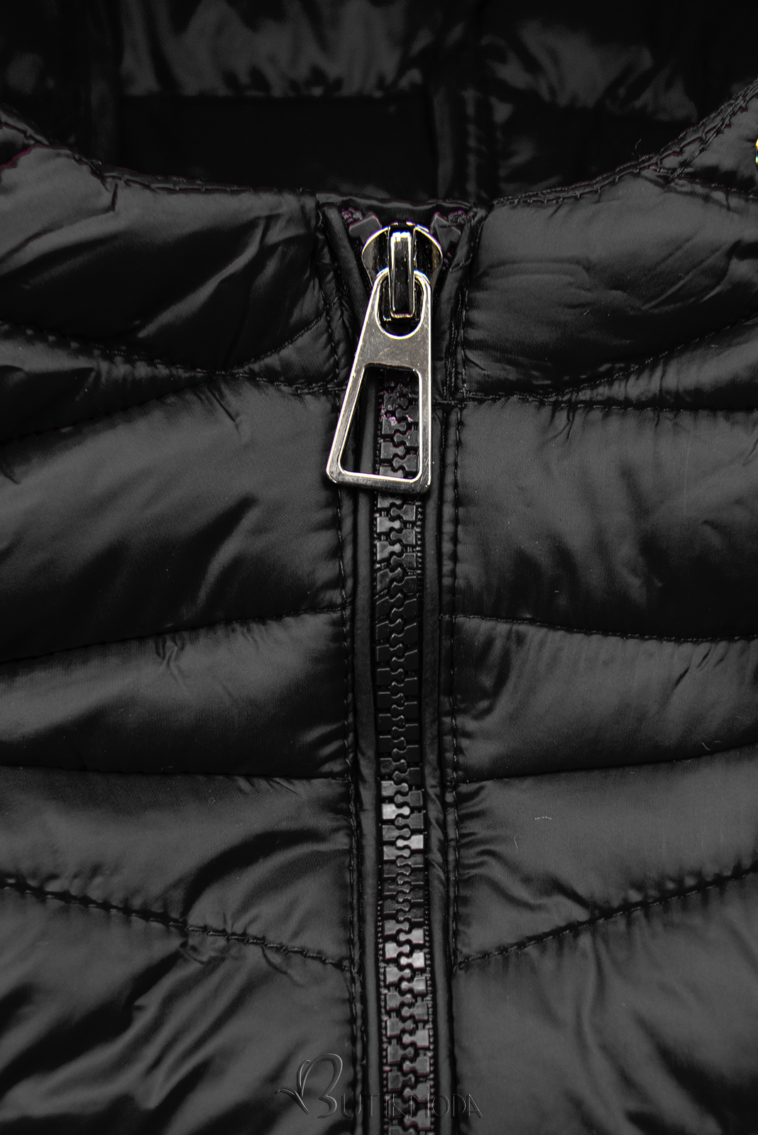 Black jacket with elastic waist