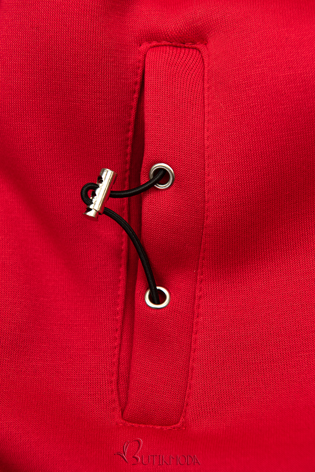 Red asymmetric elongated hoodie