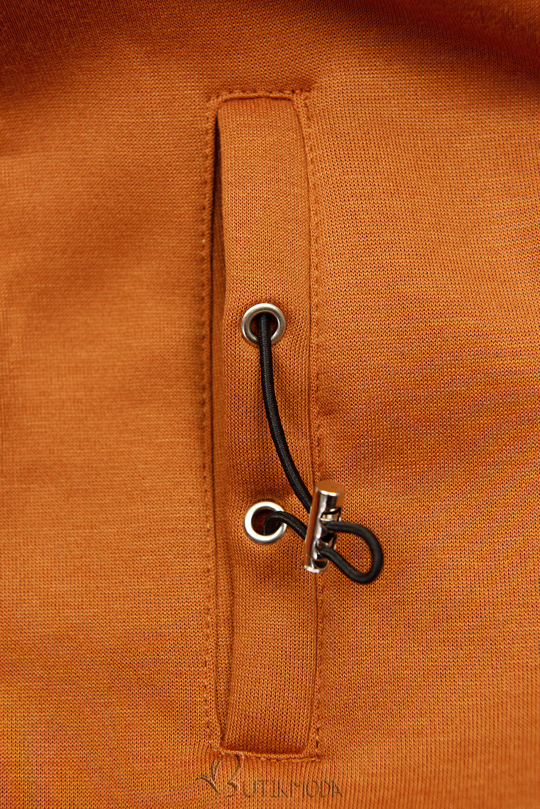 Cinnamon brown asymmetric elongated hoodie