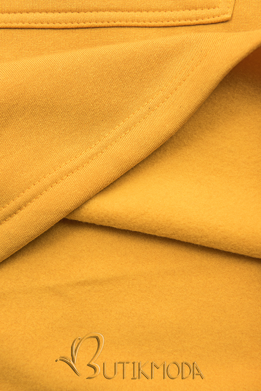 Yellow over-the-head sweatshirt dress