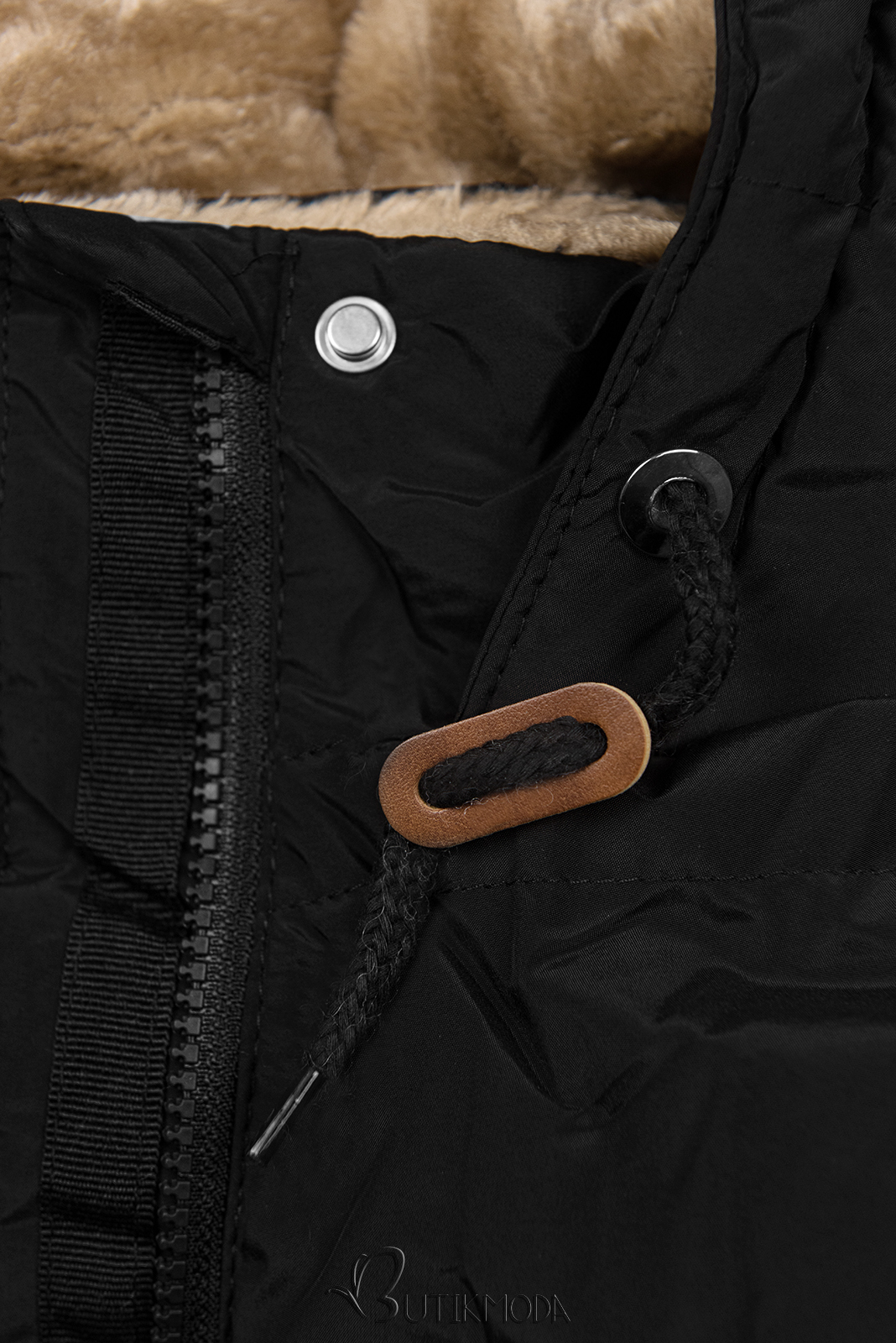 Black winter jacket with fleece lining