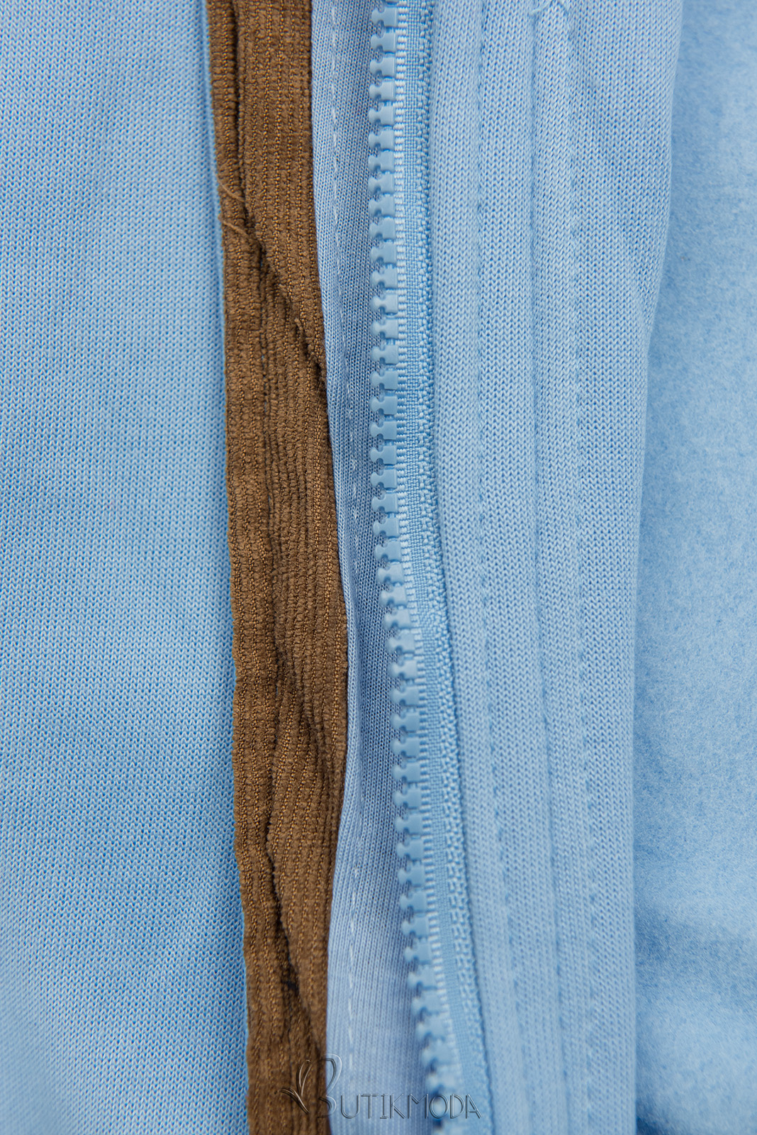 Baby blue elongated sweatshirt jacket