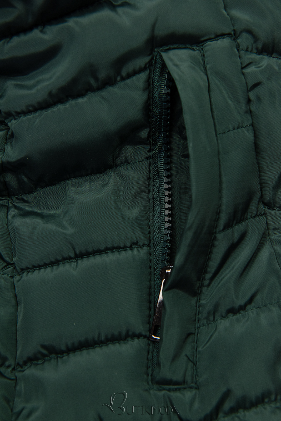 Dark green quilted jacket for autumn/winter