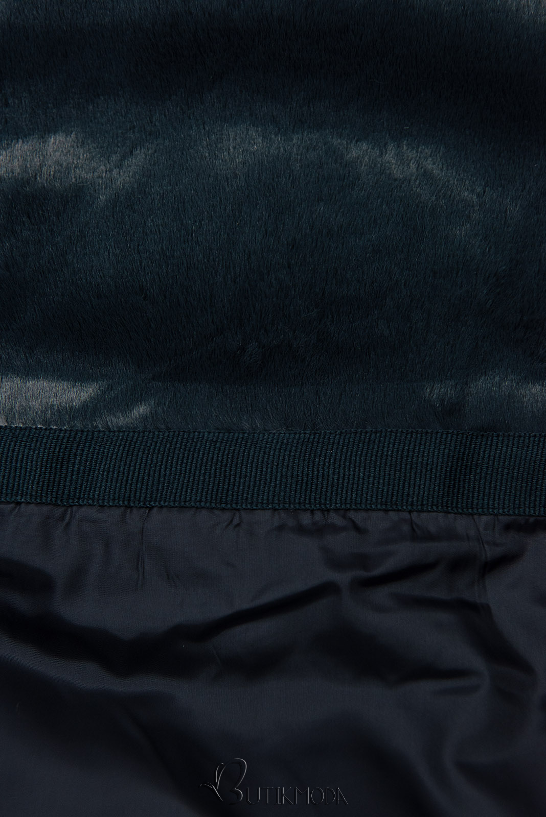Dark blue winter jacket with belt