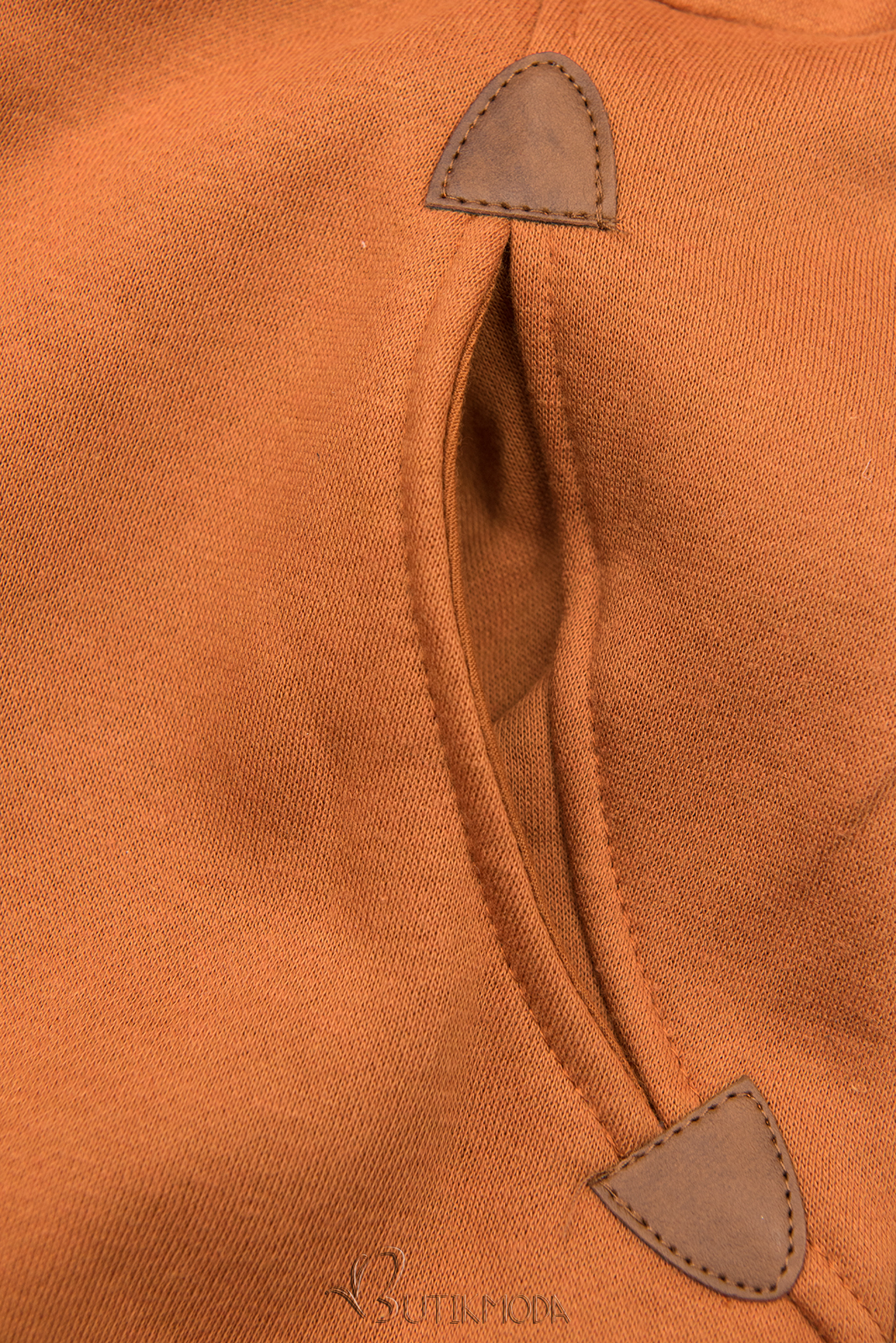 Basic elongated hoodie in terakota