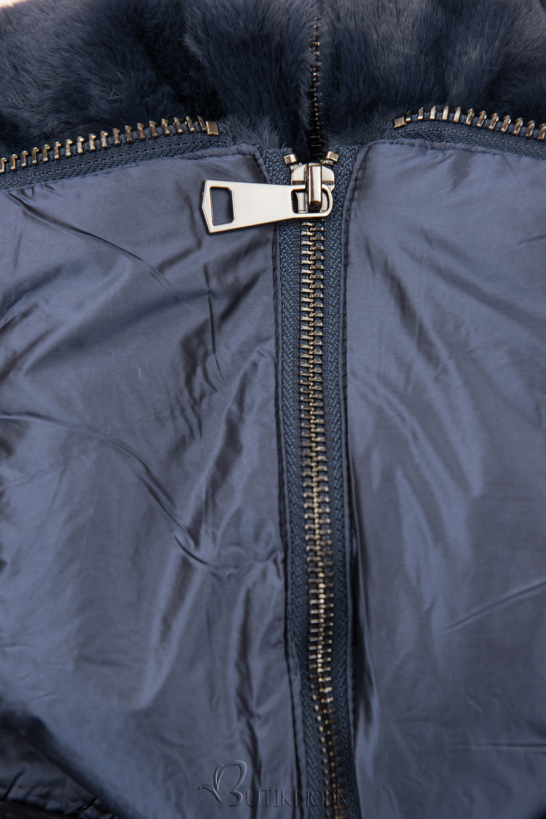 Reversible hooded jacket with fleece inner site marine blue
