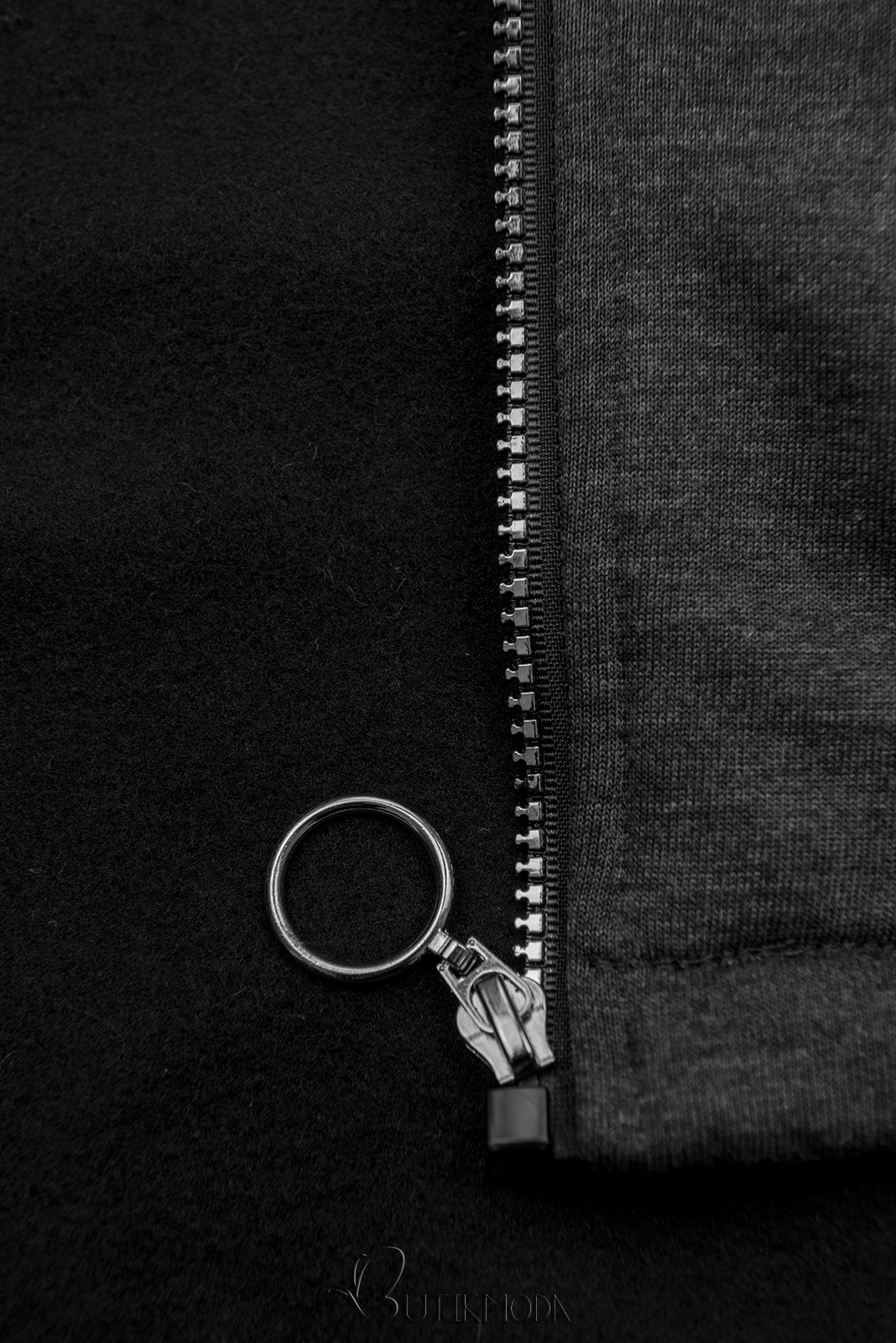 Dark gray hoodie with drawstring belt