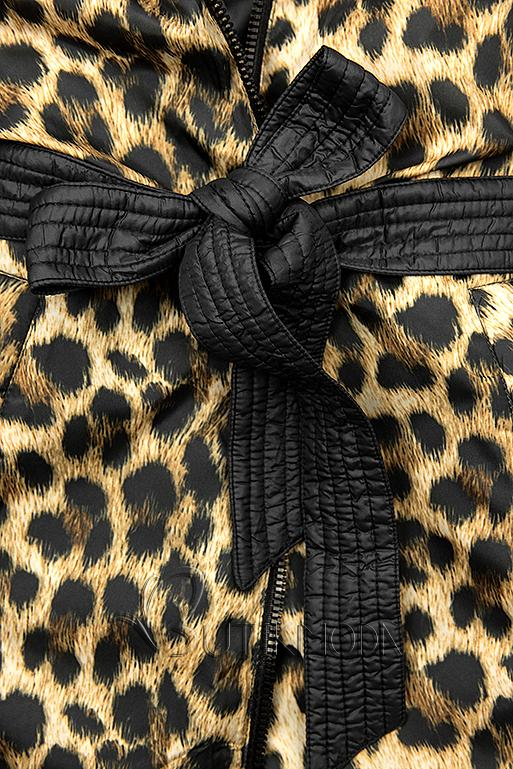 Black/leopard print reversible jacket