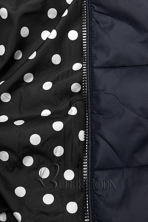 Dark blue/polka dot reversible jacket