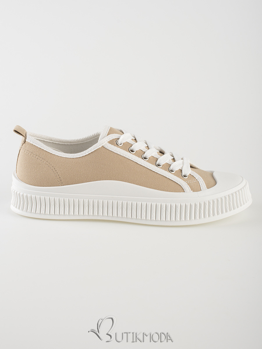 Beige Women's Platform Sneakers