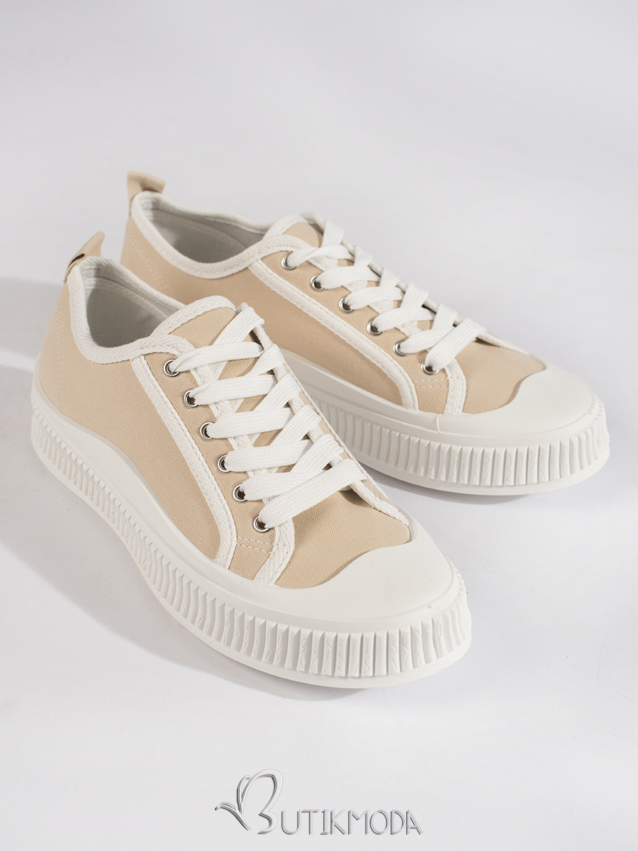 Beige Women's Platform Sneakers