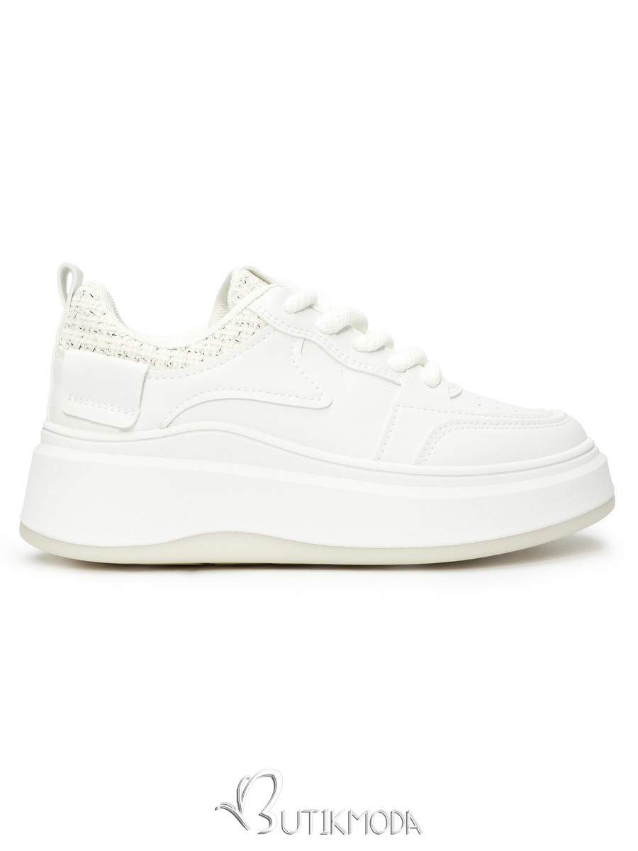 Women's White Sneakers with Thick Sole