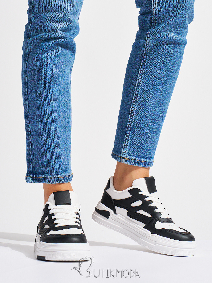 Black and White Platform Sneakers