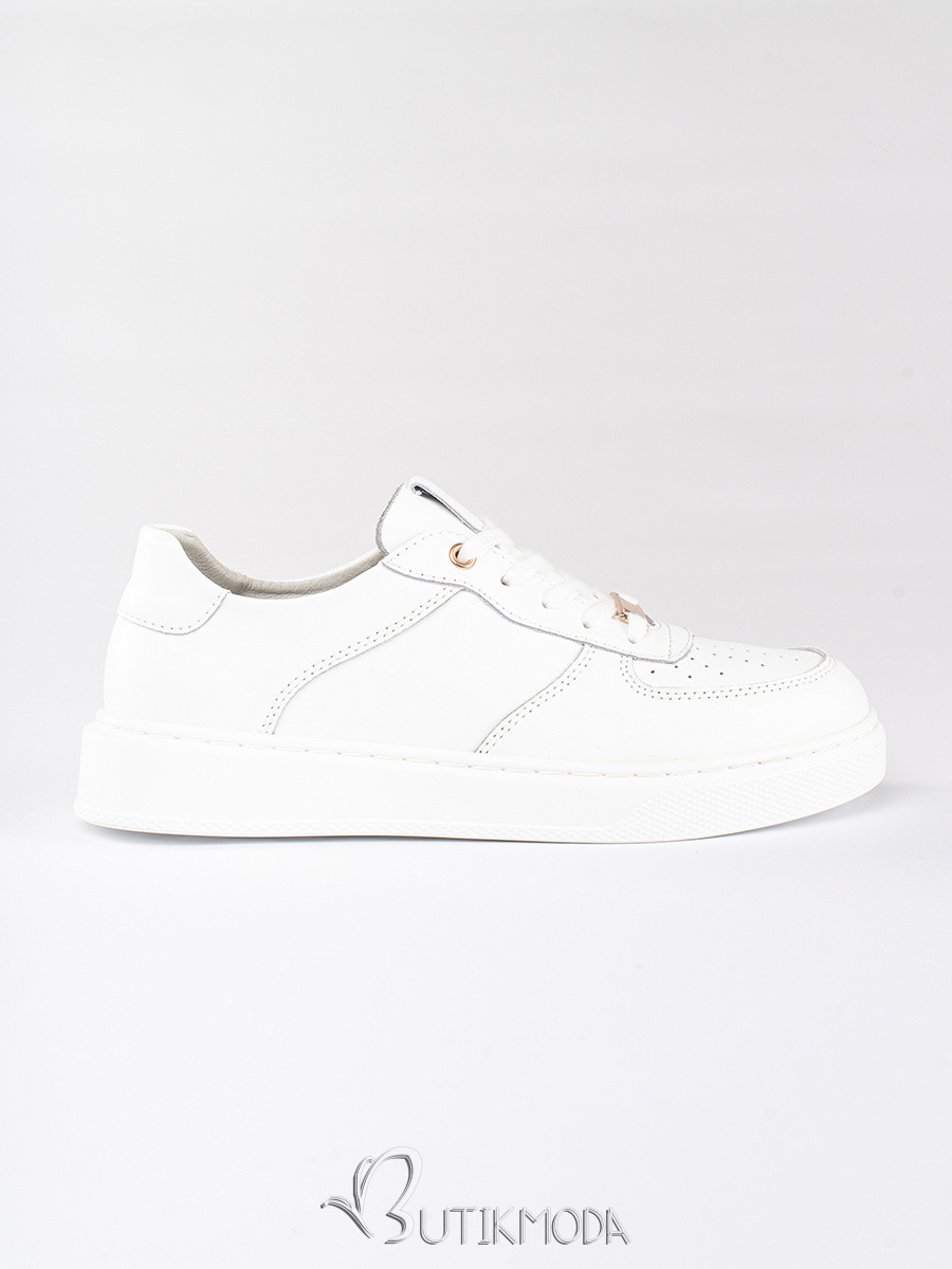 White Women's Leather Sports Shoes