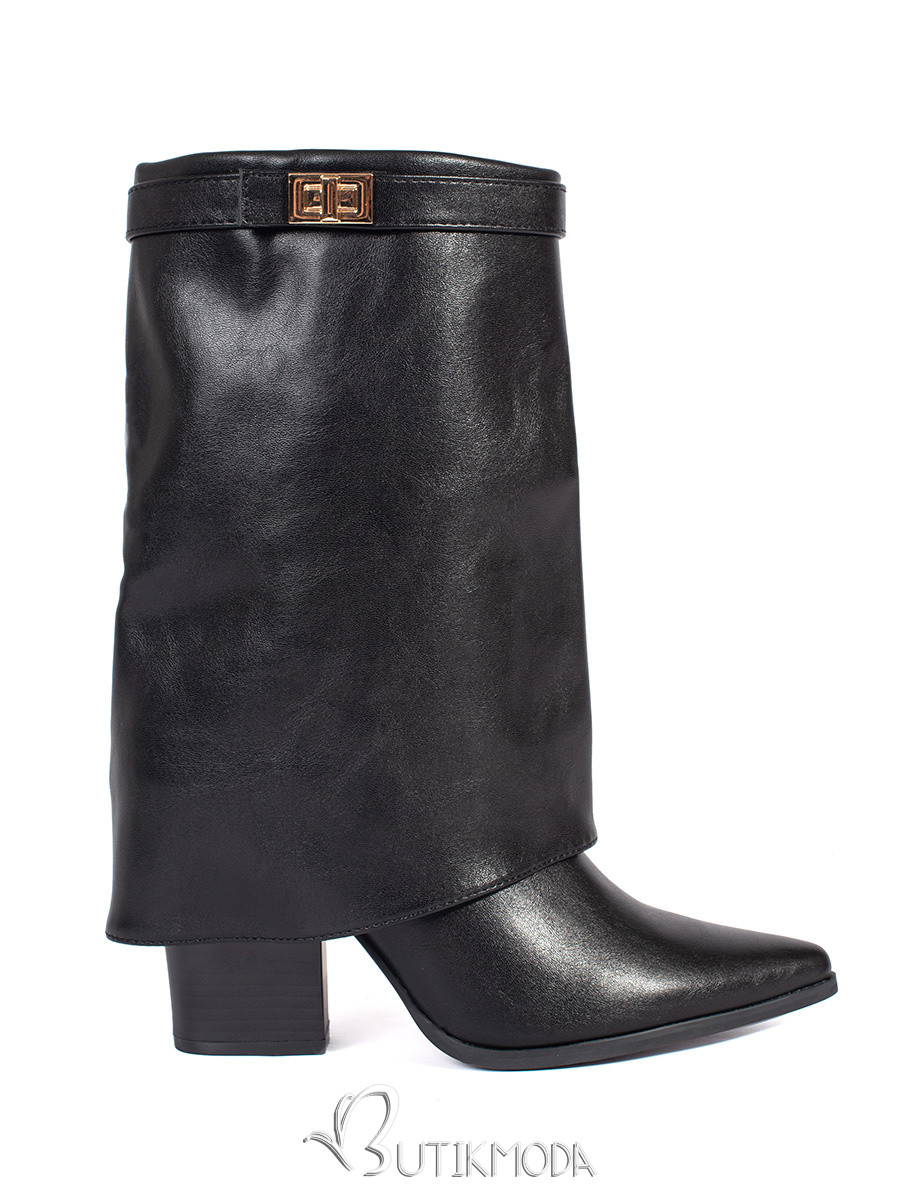 Black Elegant Women's Ankle Boots with Heel