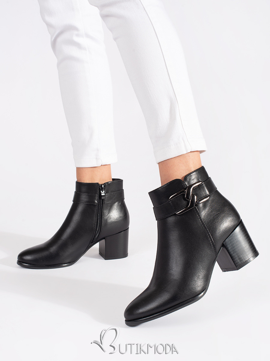 Black Ankle Boots Sergio Leone with Heel