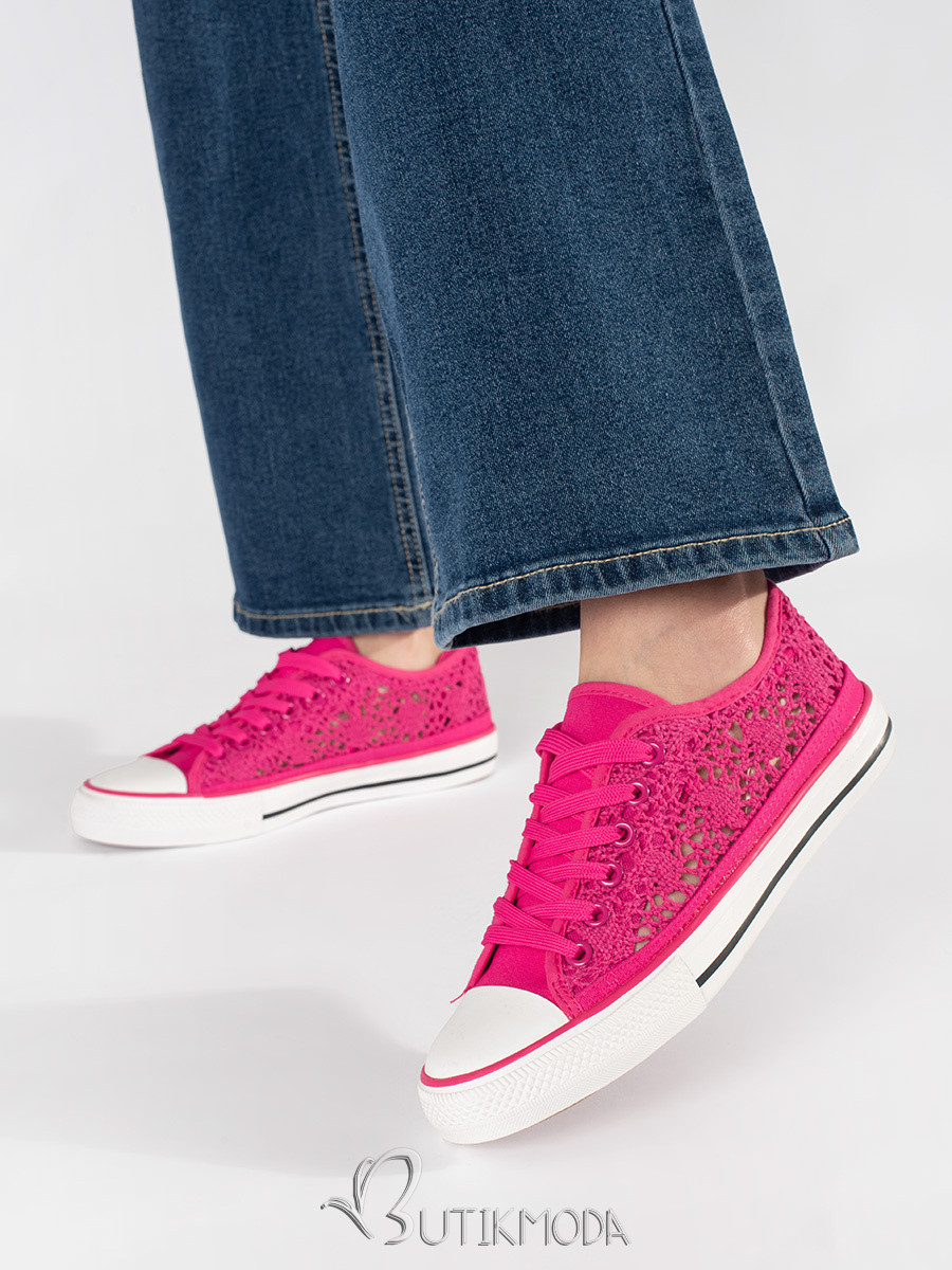 Pink Perforated Sneakers