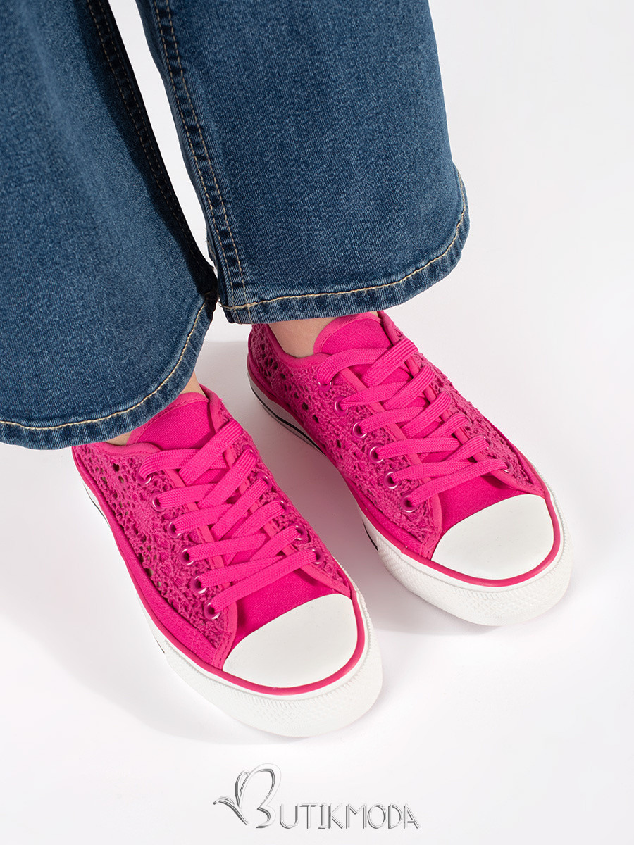 Pink Perforated Sneakers