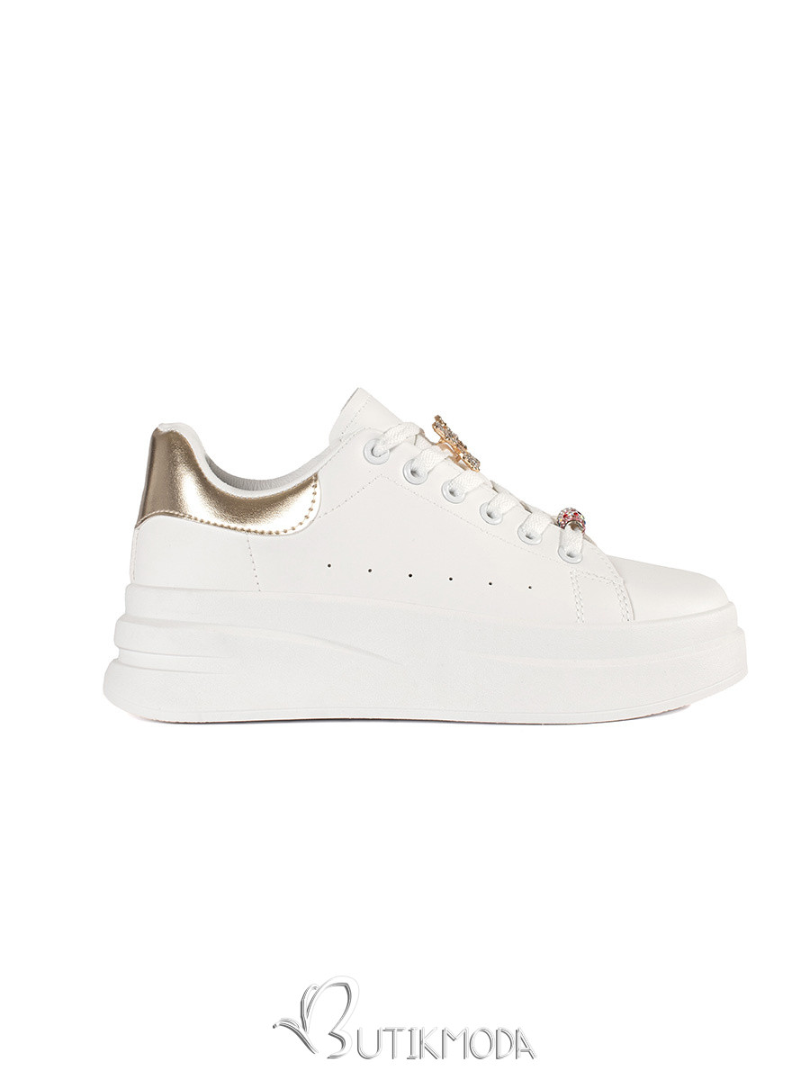 White Platform Sneakers with Accessories