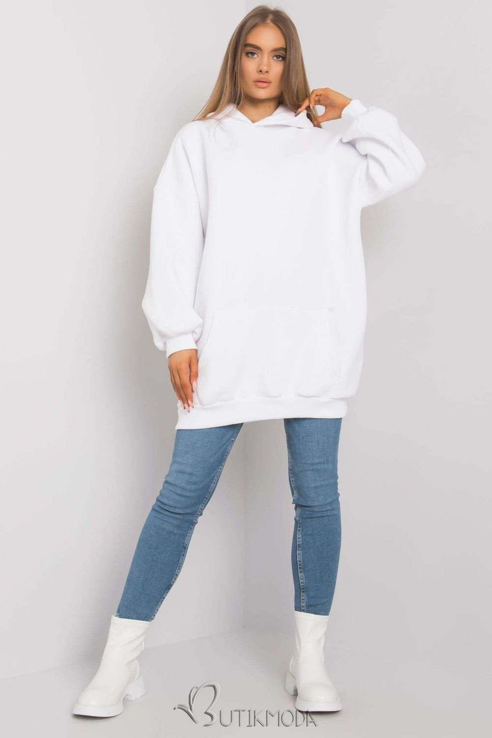 White Extended Hoodie