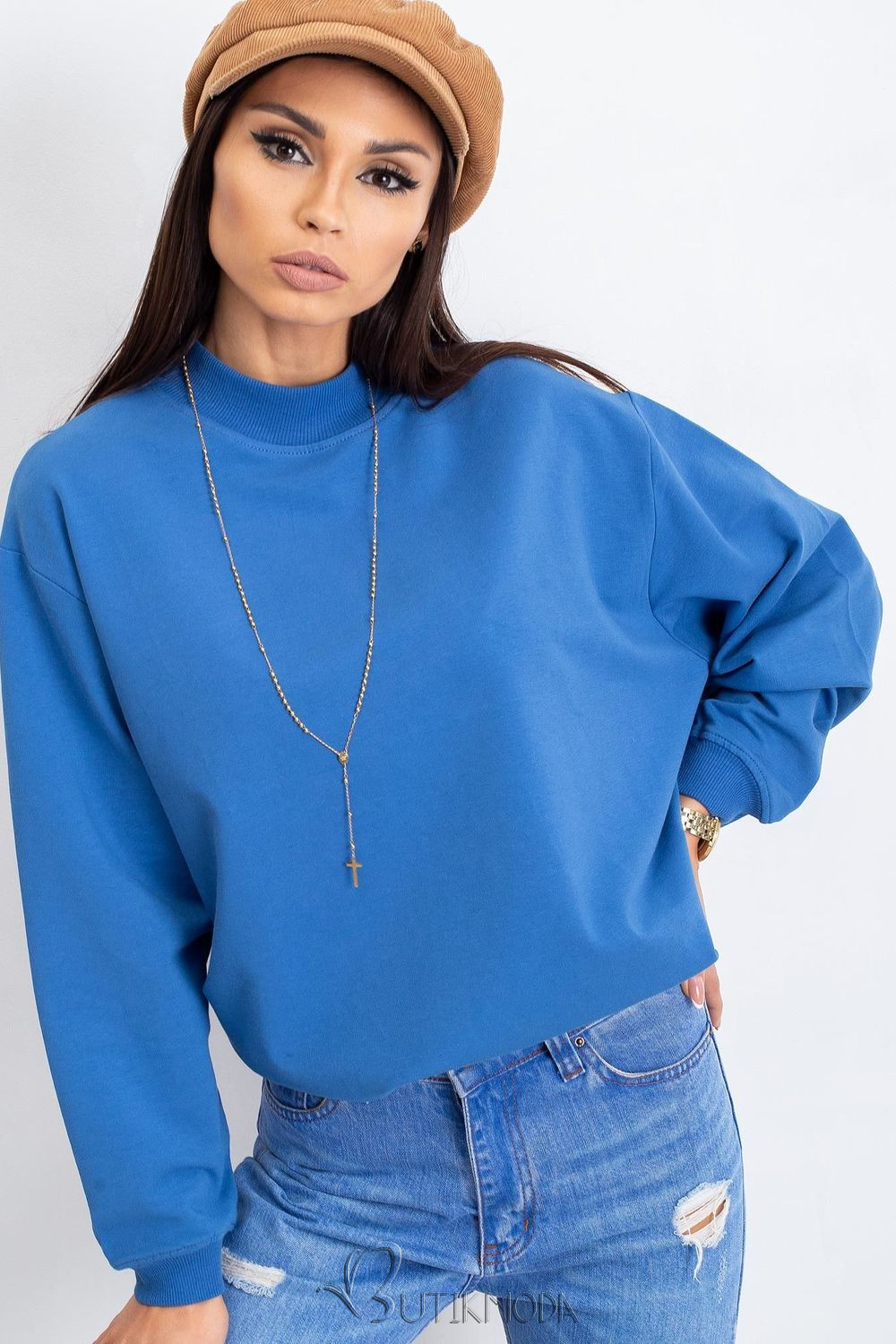 Women's Dark Blue Long Sleeve Sweatshirt