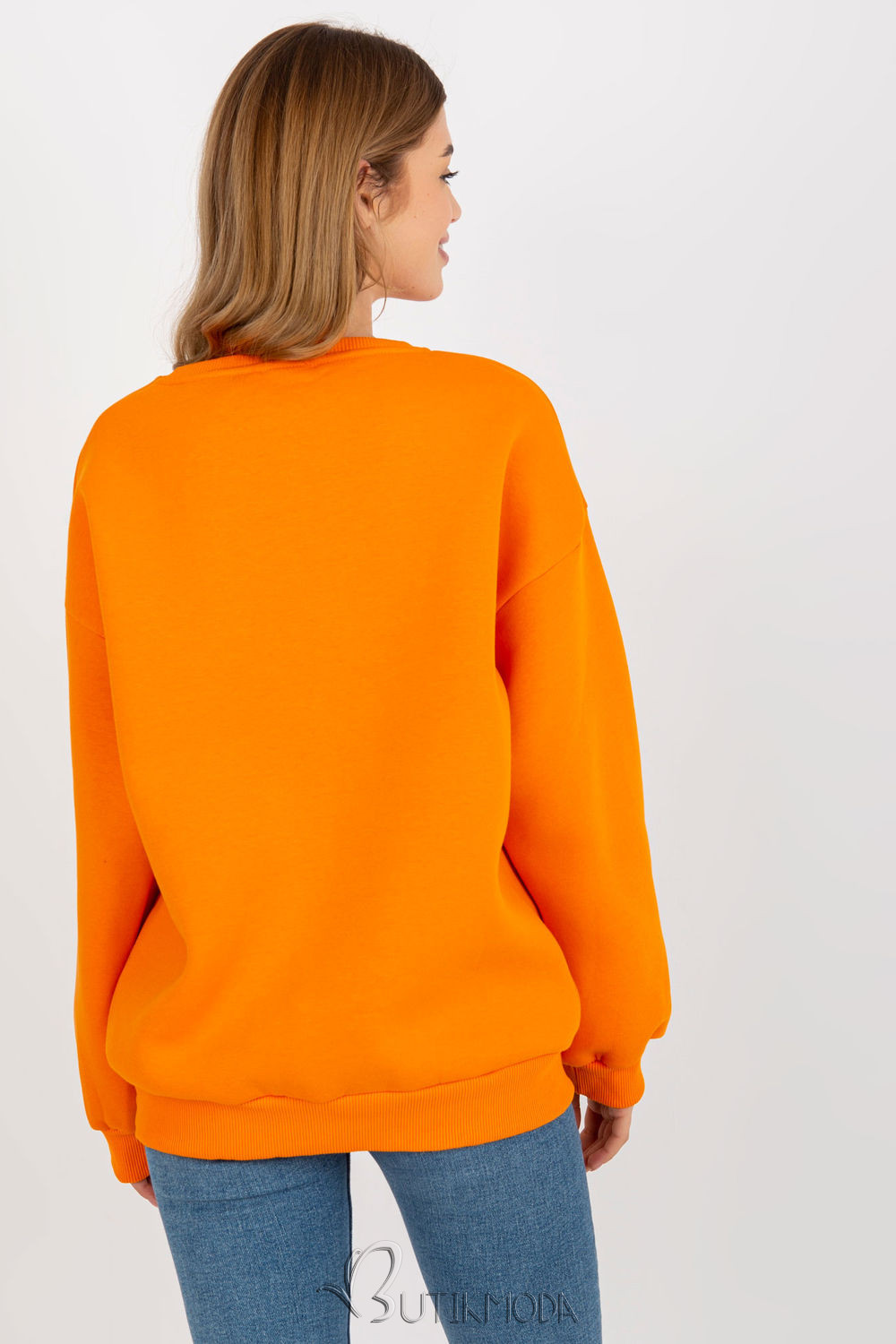 Orange Women's Sweatshirt with Embroidery