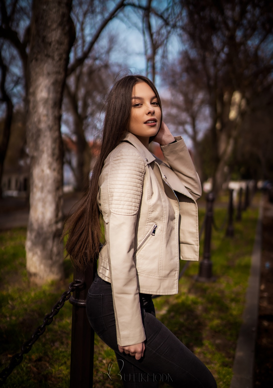 Beige motorcycle clearance jacket