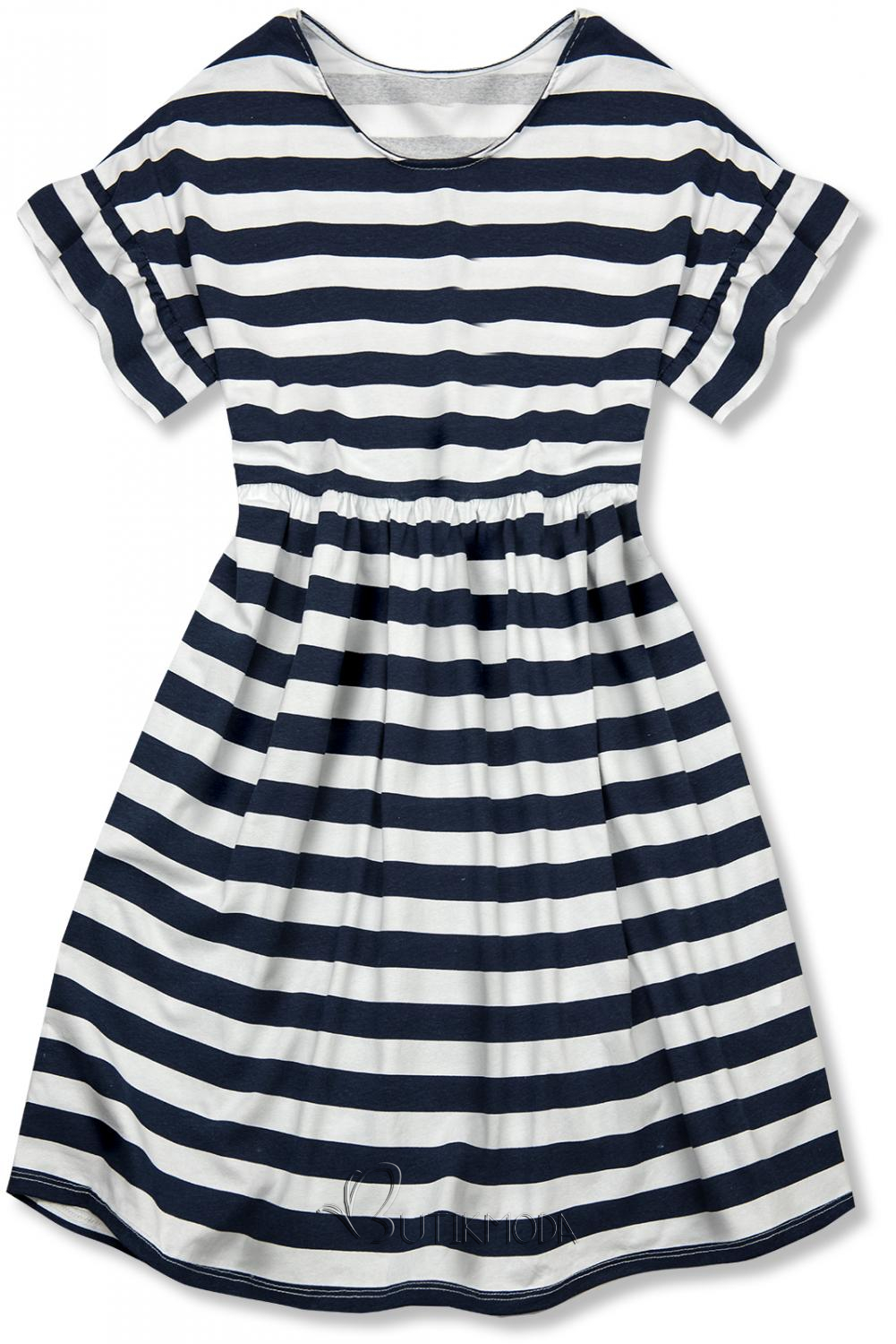 Blue-white loose striped dress I.
