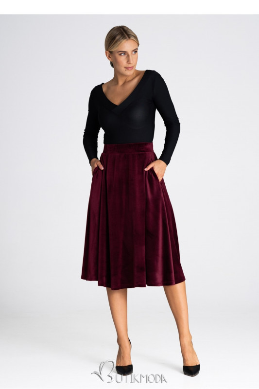 Elegant Midi Skirt in Burgundy