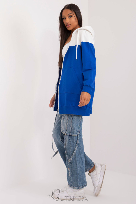 Blue Women's Hoodie with Zipper