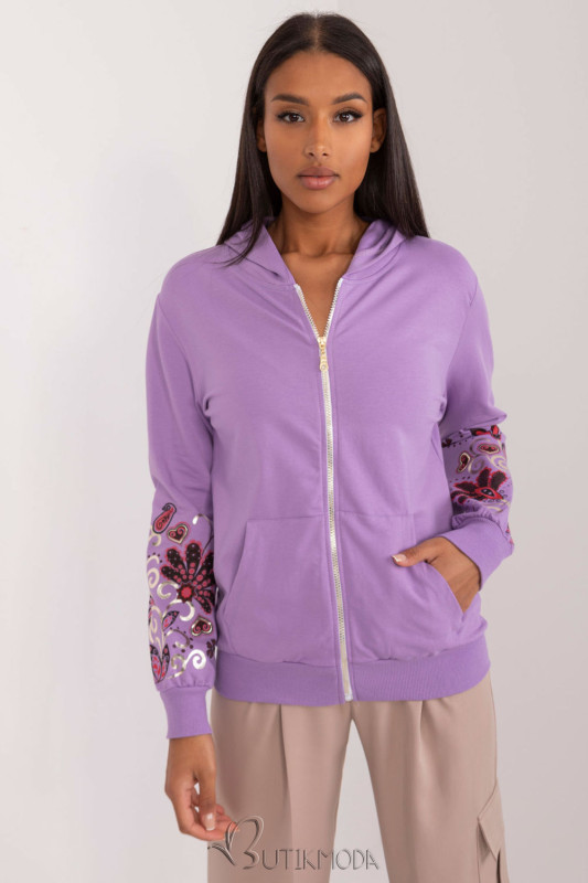 Purple Hoodie with Colorful Print