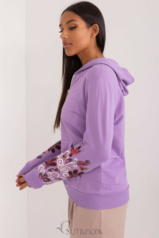 Purple Hoodie with Colorful Print