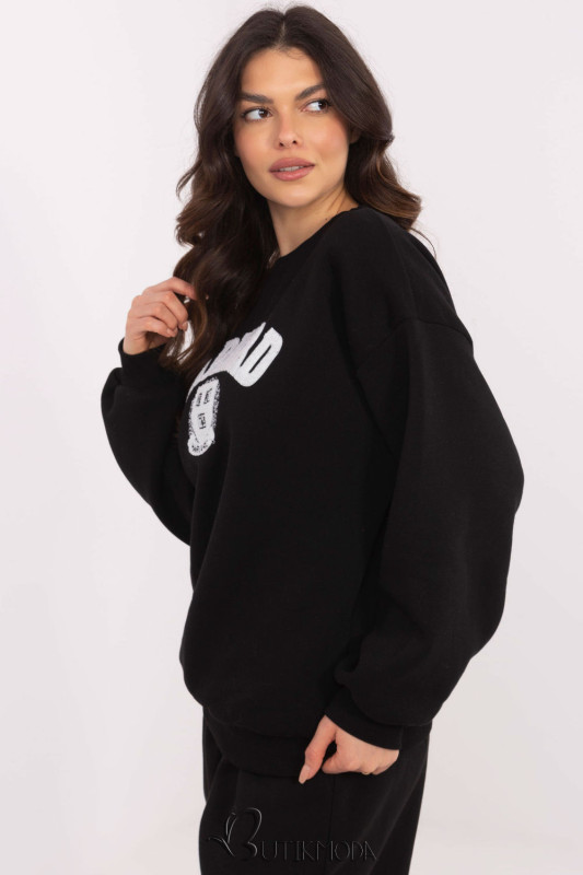 Black Women's Sweatshirt with Print