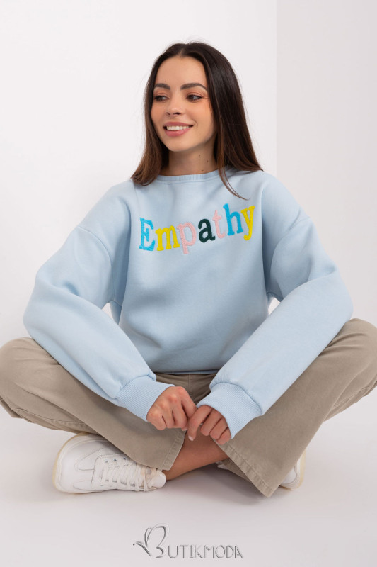 Women's Light Blue Sweatshirt with "Empathy" Print