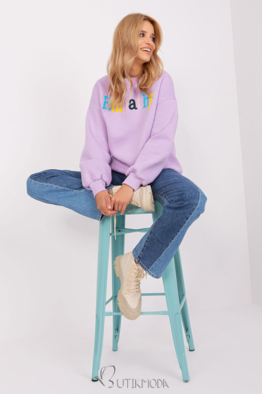 Light Violet Women's Sweatshirt with "Empathy" Print