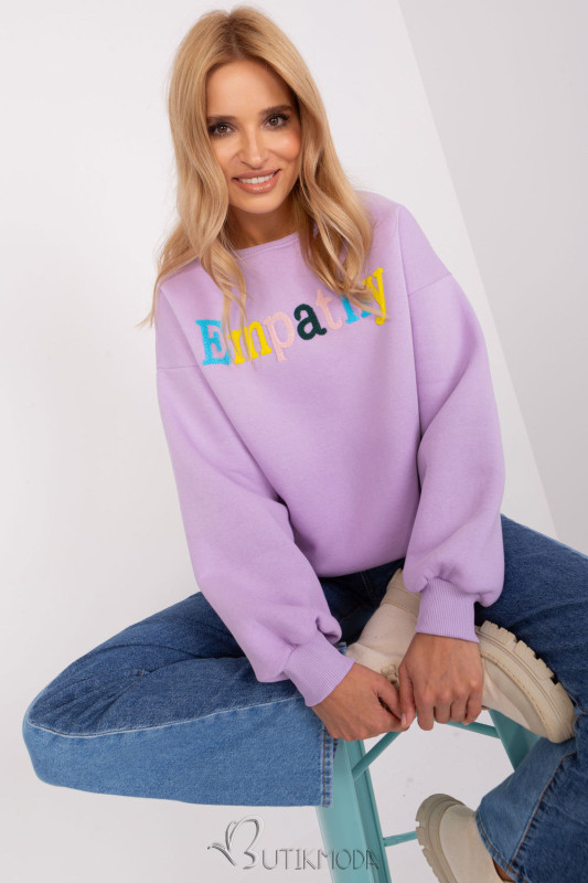 Light Violet Women's Sweatshirt with "Empathy" Print