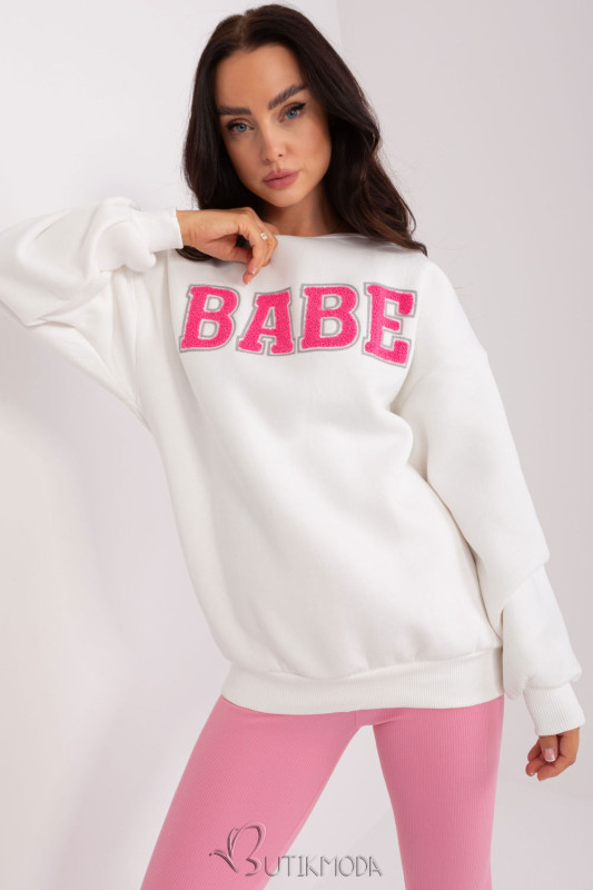 Beige Women's Sweatshirt with "BABE" Print