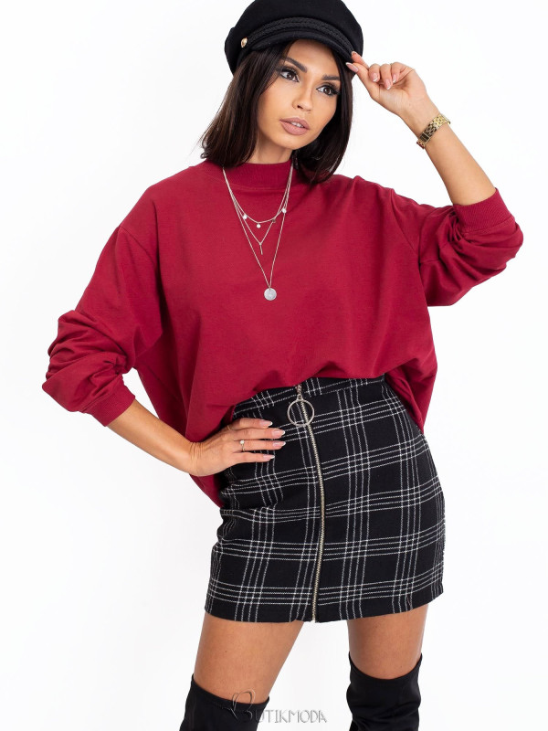 Bordeaux Cotton Basic Sweatshirt