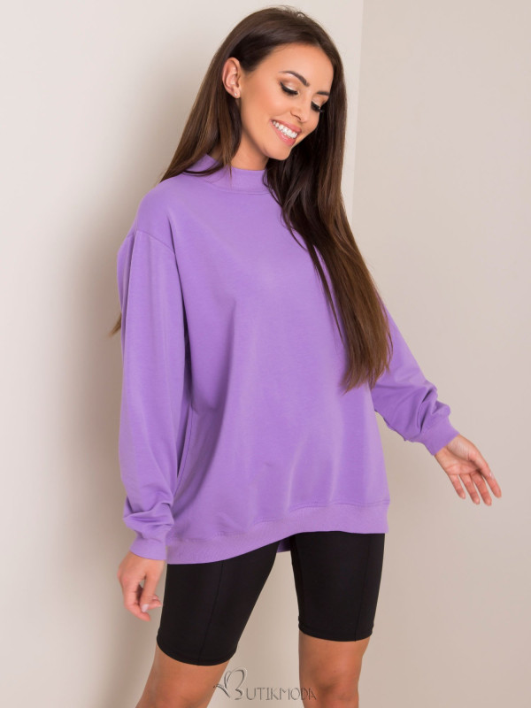 Purple Cotton Basic Sweatshirt