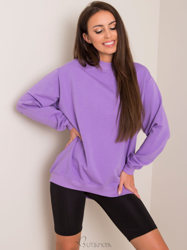 Purple Cotton Basic Sweatshirt