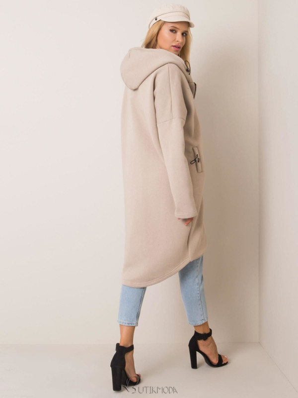 Long Beige Hoodie by RUE PARIS