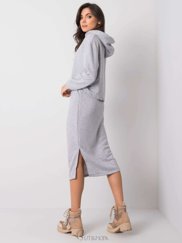 RUE PARIS Gray Melange Cotton Set