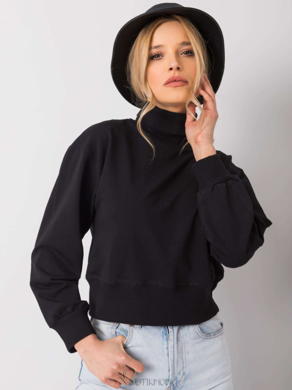 Black Basic Sweater with Turtleneck