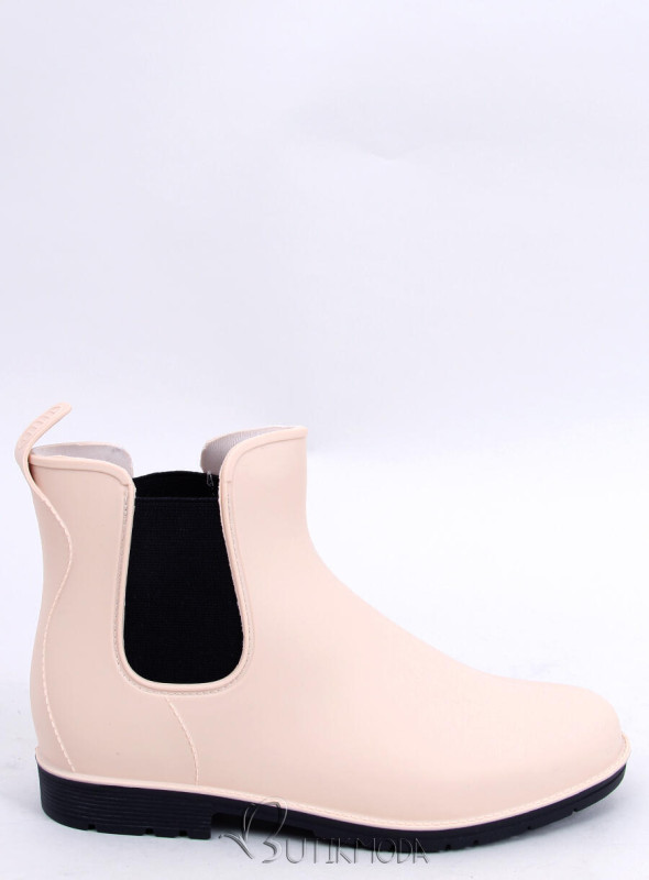Women's light beige ankle boots