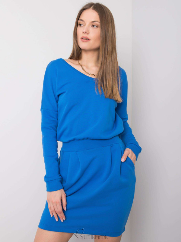 Simple Blue Dress with Long Sleeves