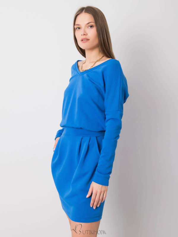 Simple Blue Dress with Long Sleeves