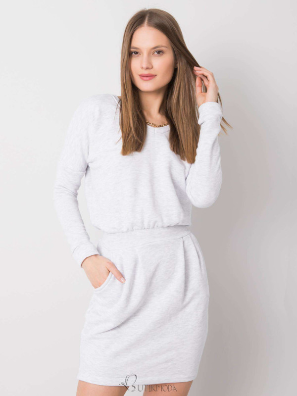 Stylish Gray Dress with Long Sleeves