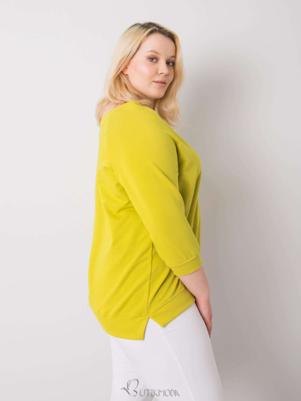 Light Green Plus Size Cotton Sweatshirt