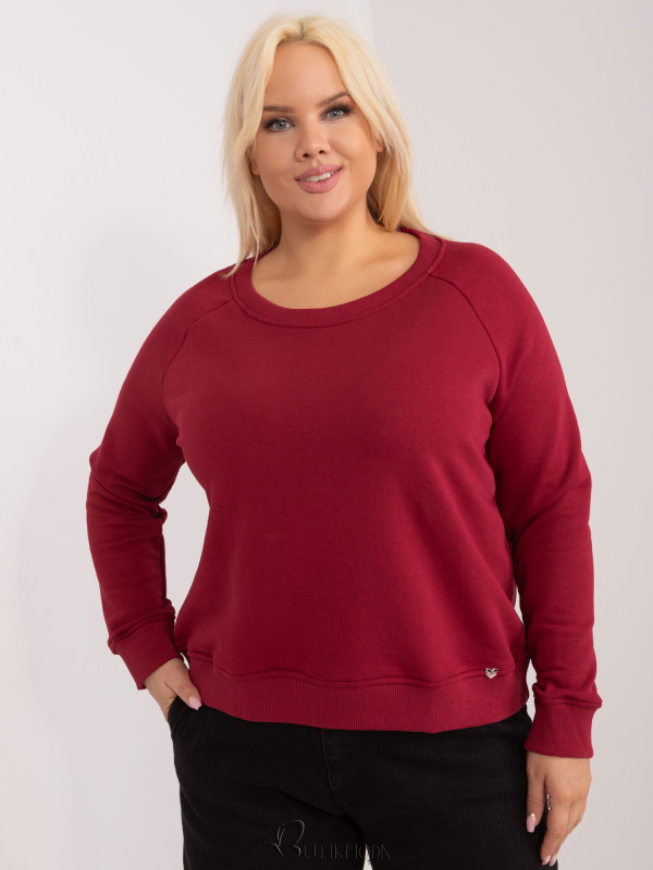 Bordeaux Plus Size Sweatshirt without Hood